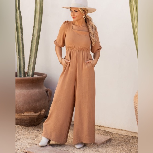 Pink Lily Pants & Jumpsuits Pink Lily Cant Stop Now Brown Square